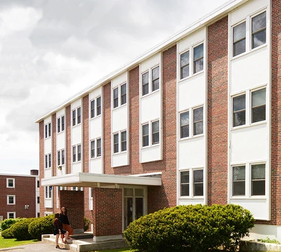An exterior photo of the Stone Hall Dorm