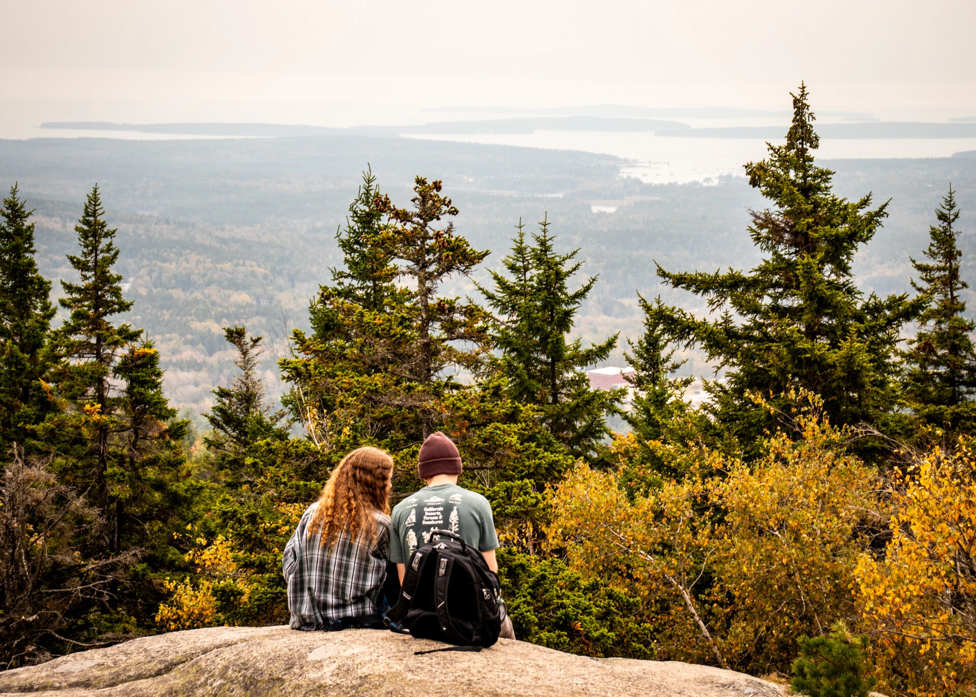 Two students hiking