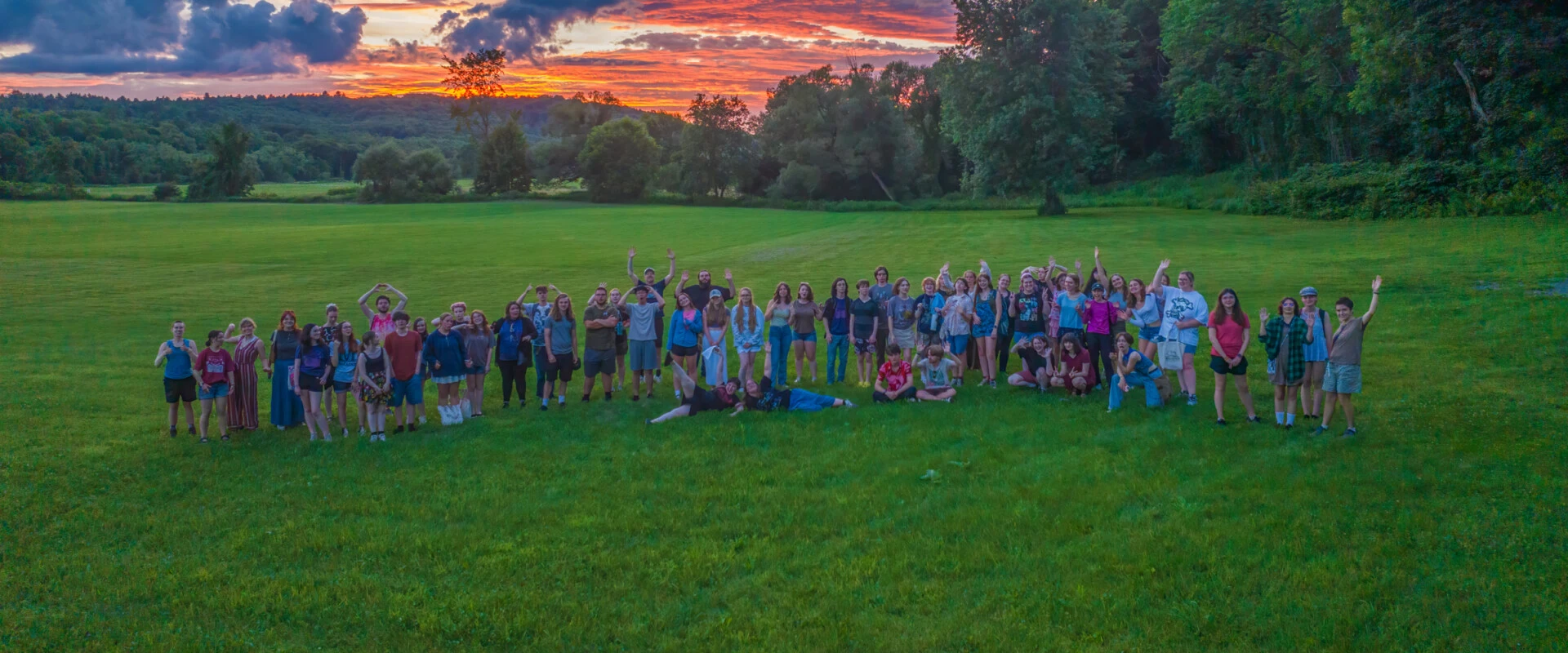 Group of students in the mountains