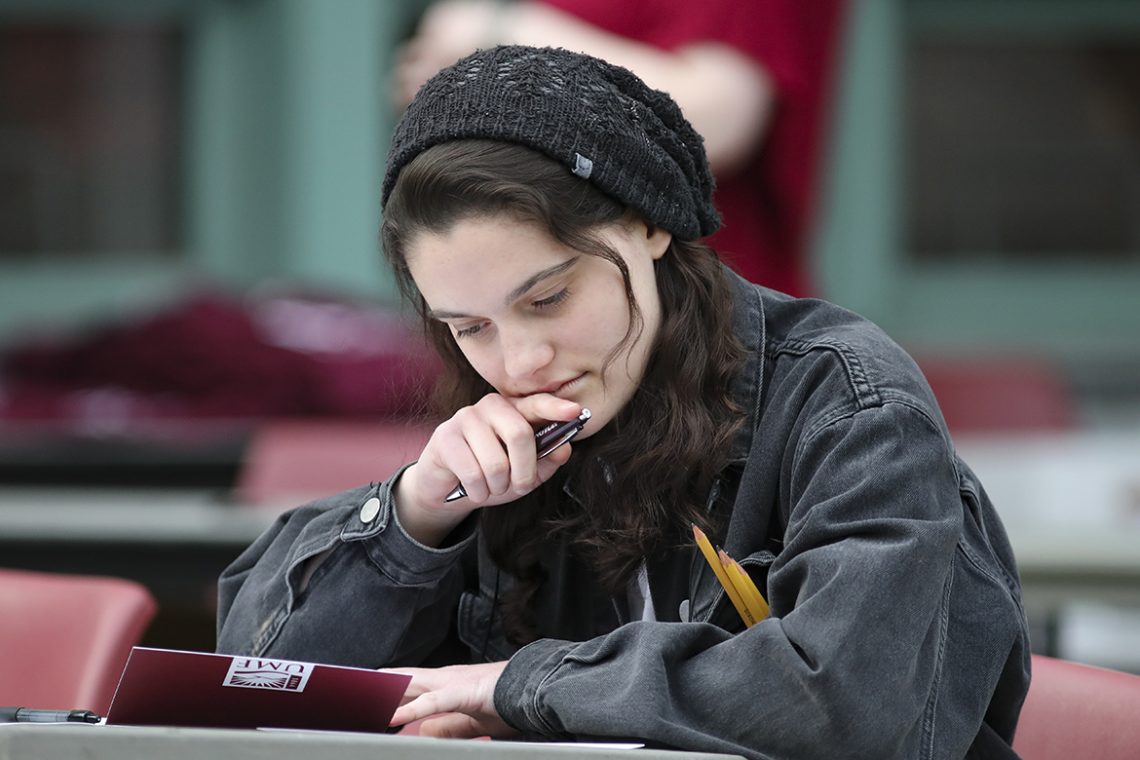 Hope Lash penning her note of gratitude on Grateful Beaver Day 2019.