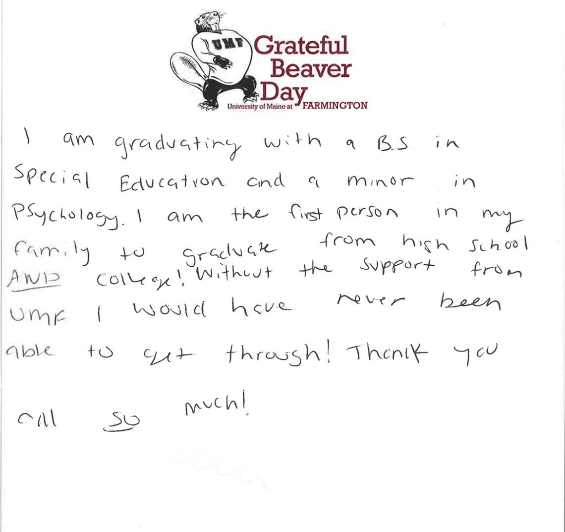 Grateful Beaver Day 2019 letter