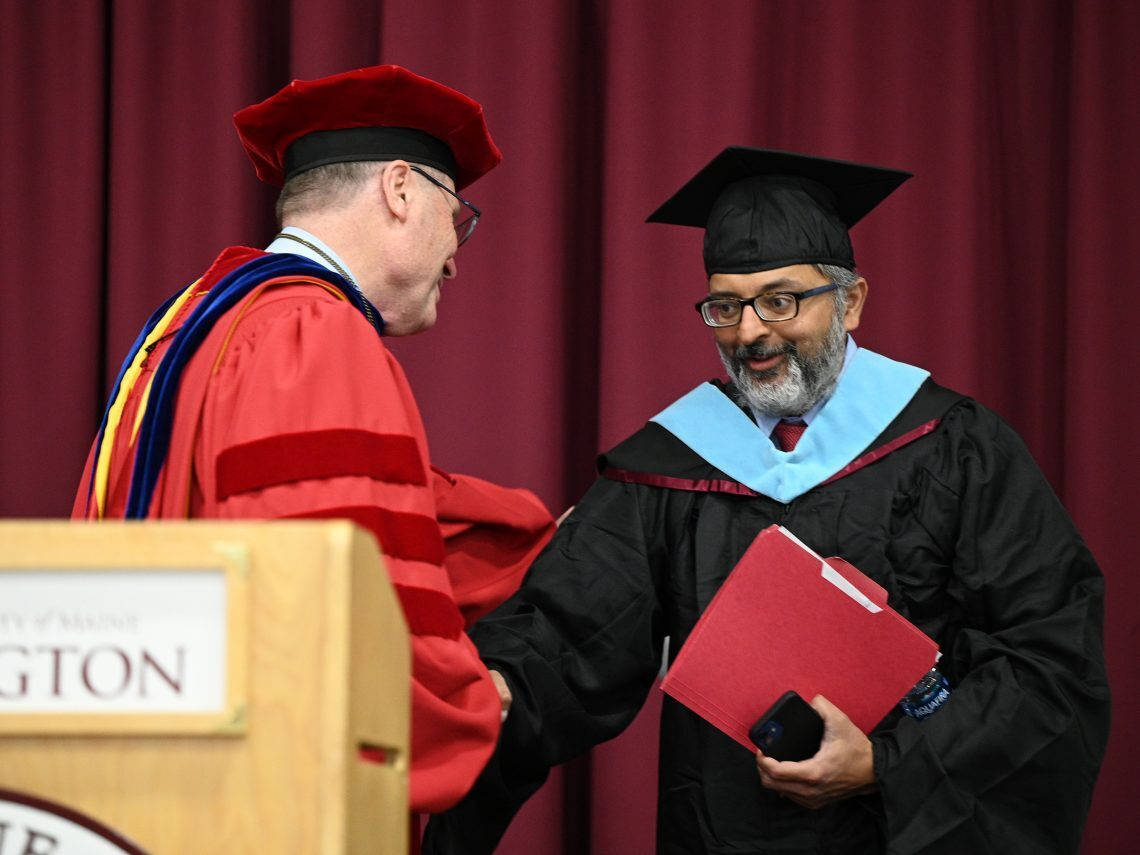 UMF President Joseph McDonnell and Dr. Nirav Shah