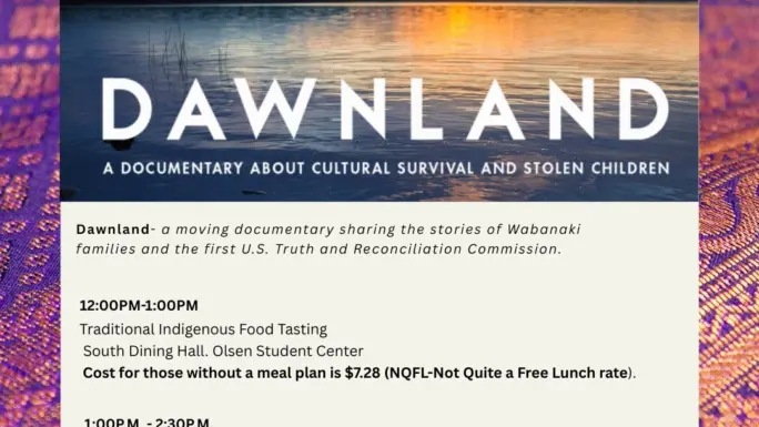UMF invites public to annual Indigenous Peoples’ Day Lunch and Film Screening, Oct 14