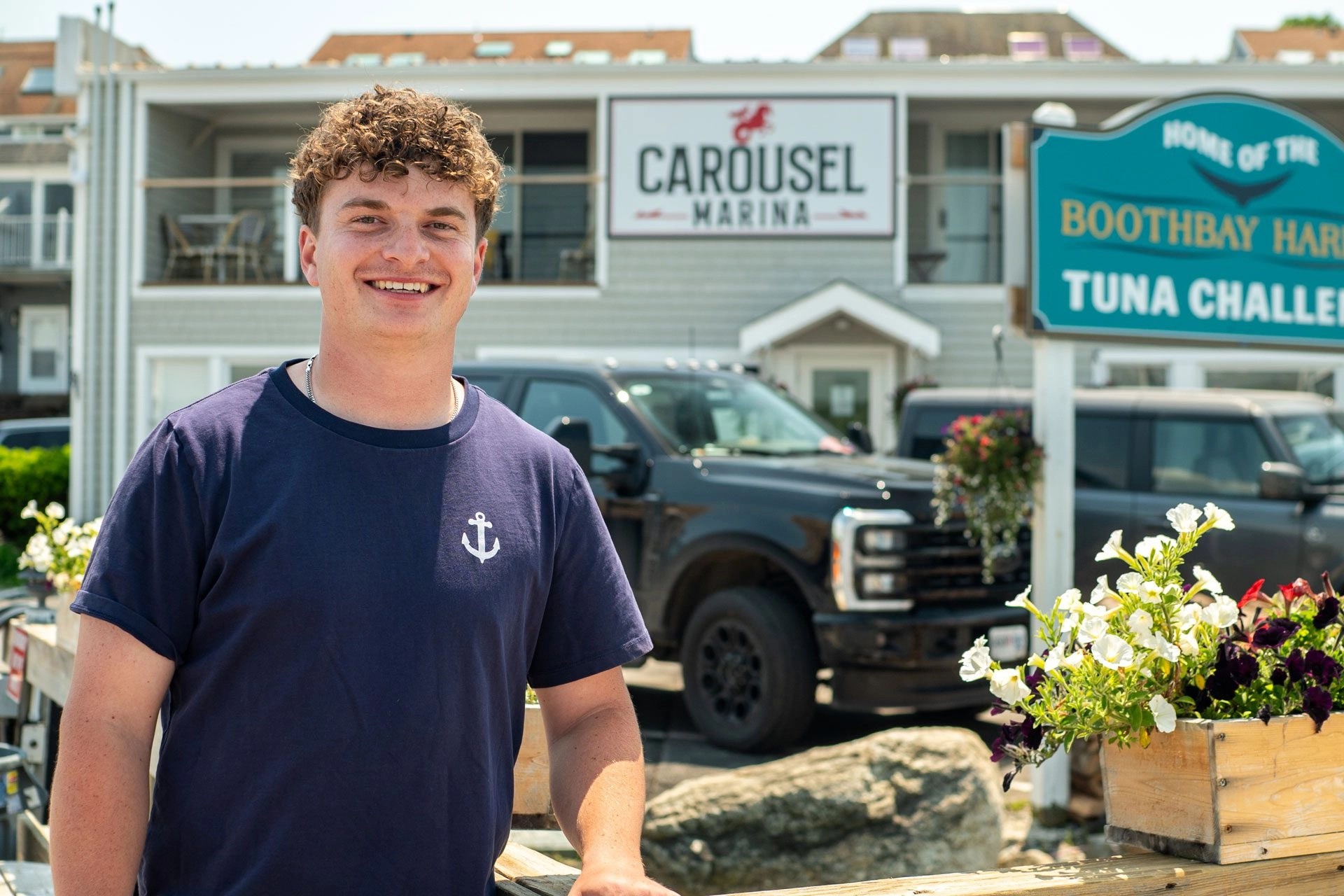 Outdoor Recreation Business Administration major Patrick is standing outside a coastal recreation area.
