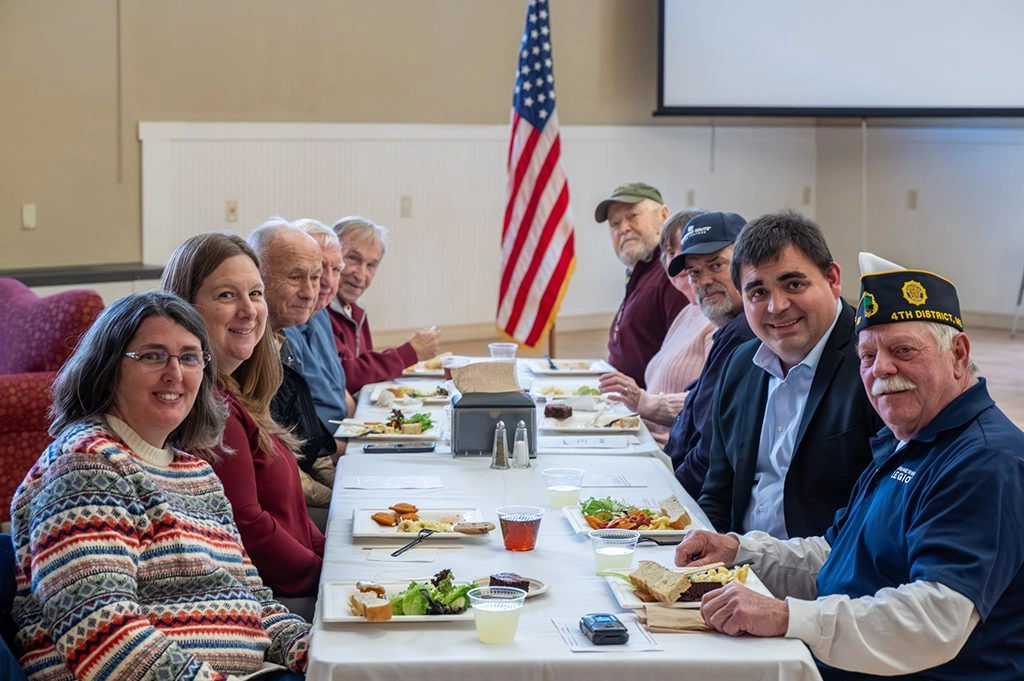 Former UMaine System Board of Trustee member Owen McCarthy (2nd on the right) joined local veterans and thanked them for their service.