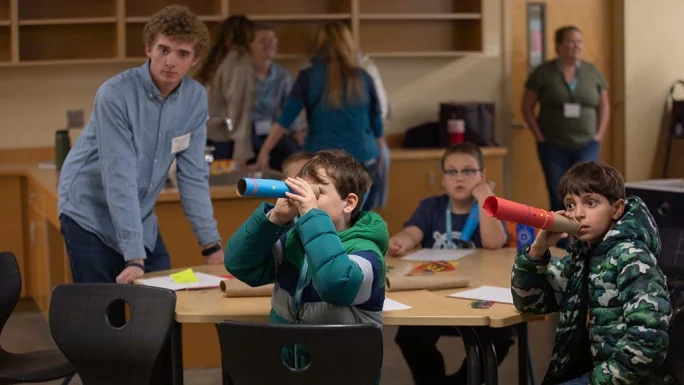 UMF Pre-Service Teachers welcome students from five Maine Island Schools for hands-on learning