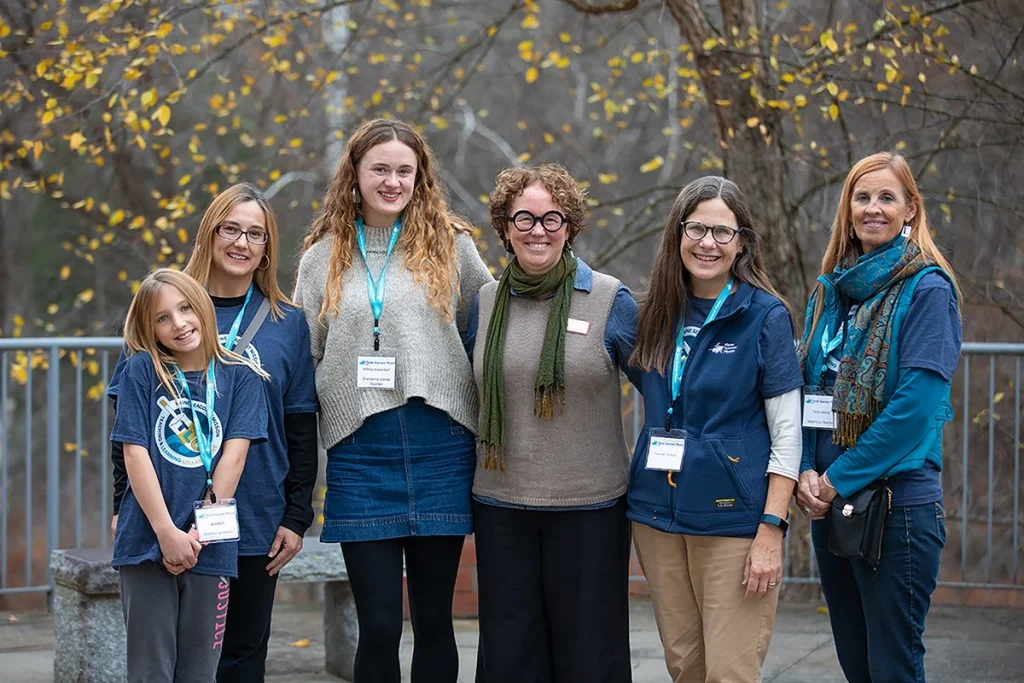 Panelists include, left to right, Audrey Sumner, island student; Darlene Sumner, island parent and ed tech; Ashley Greenleaf, UMF alumna and island teacher; Kathryn Will - UMF education professor; Yvonne Thomas , Sunbeam Education Coordinator and Terry Wood, island teacher