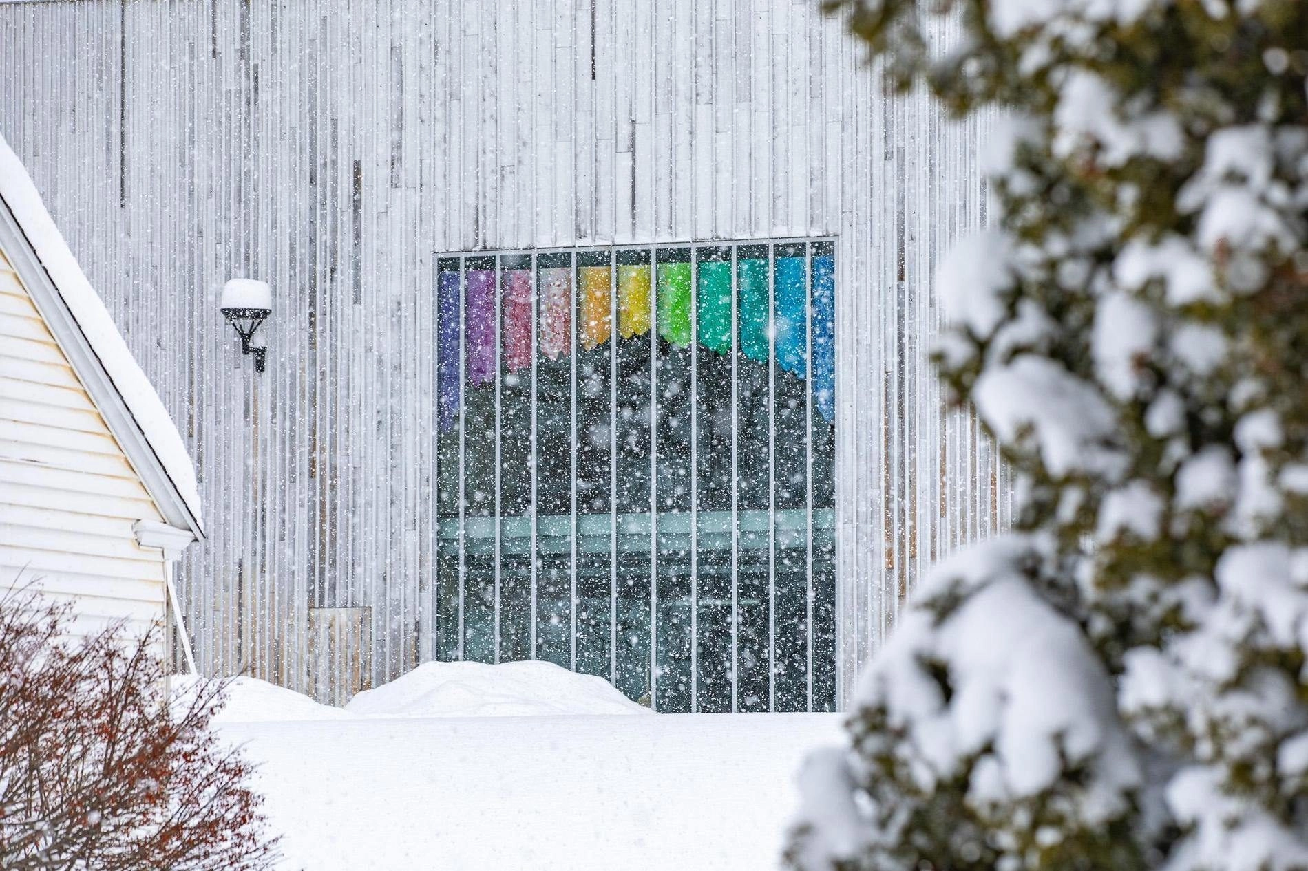 Emery Community Arts Center in the snow