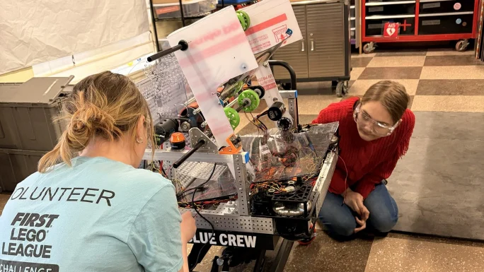 UMF welcomes Blue Crew High School Robotics Team to campus for the 2026 season