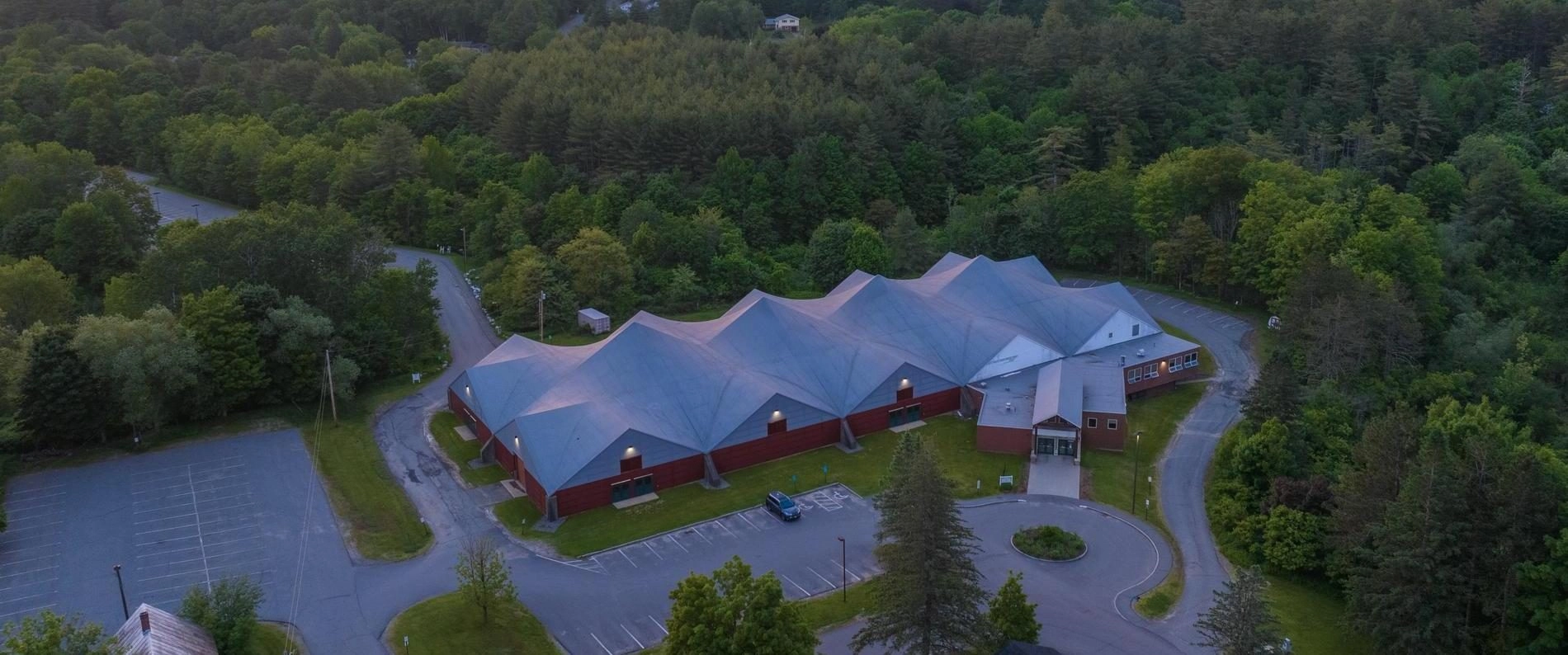 Drone photo of the UMF fitness and Rec Center from above