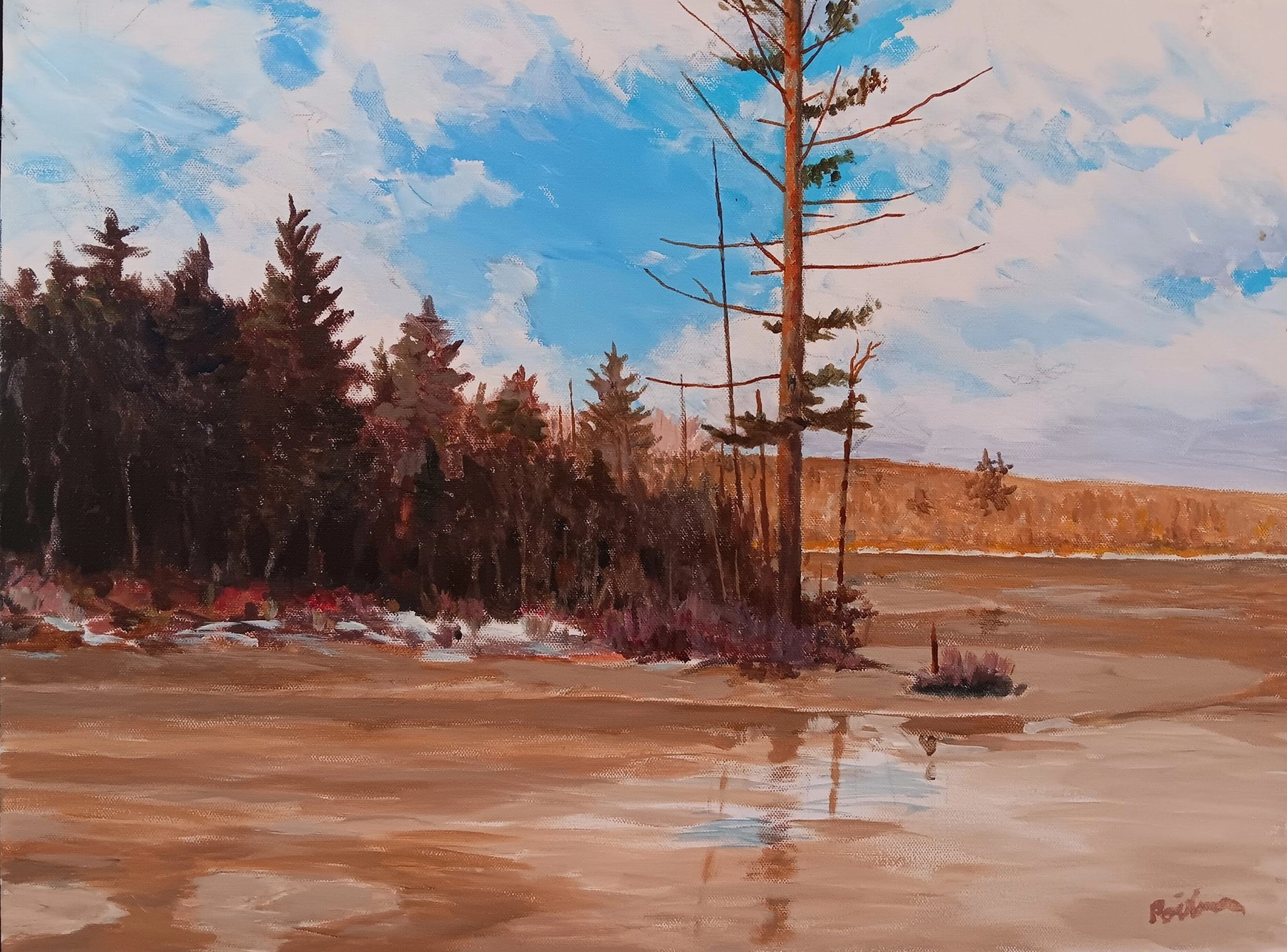 Painting by Phil Poirier - holding on