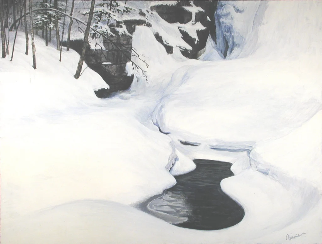 Phil Poirier- open water, acrylic on masonite